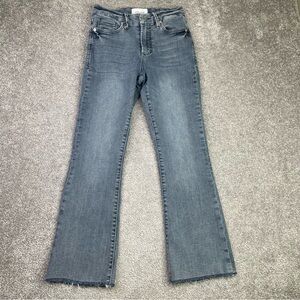 Dear John Jeans Women's 25 Gray Jeanne Flare Cropped High Rise Raw Hem Denim